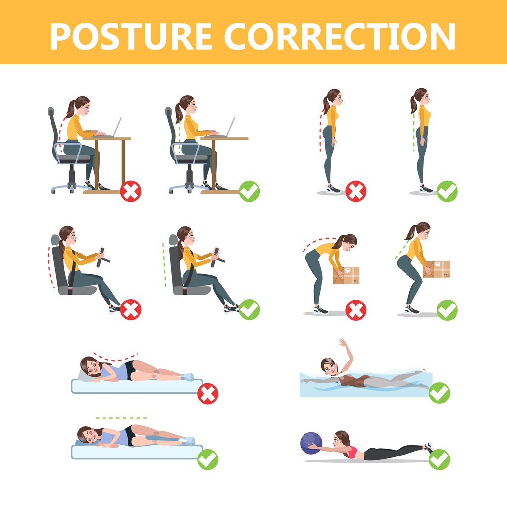 Ergonomic desk with monitor at eye level and adjustable chair